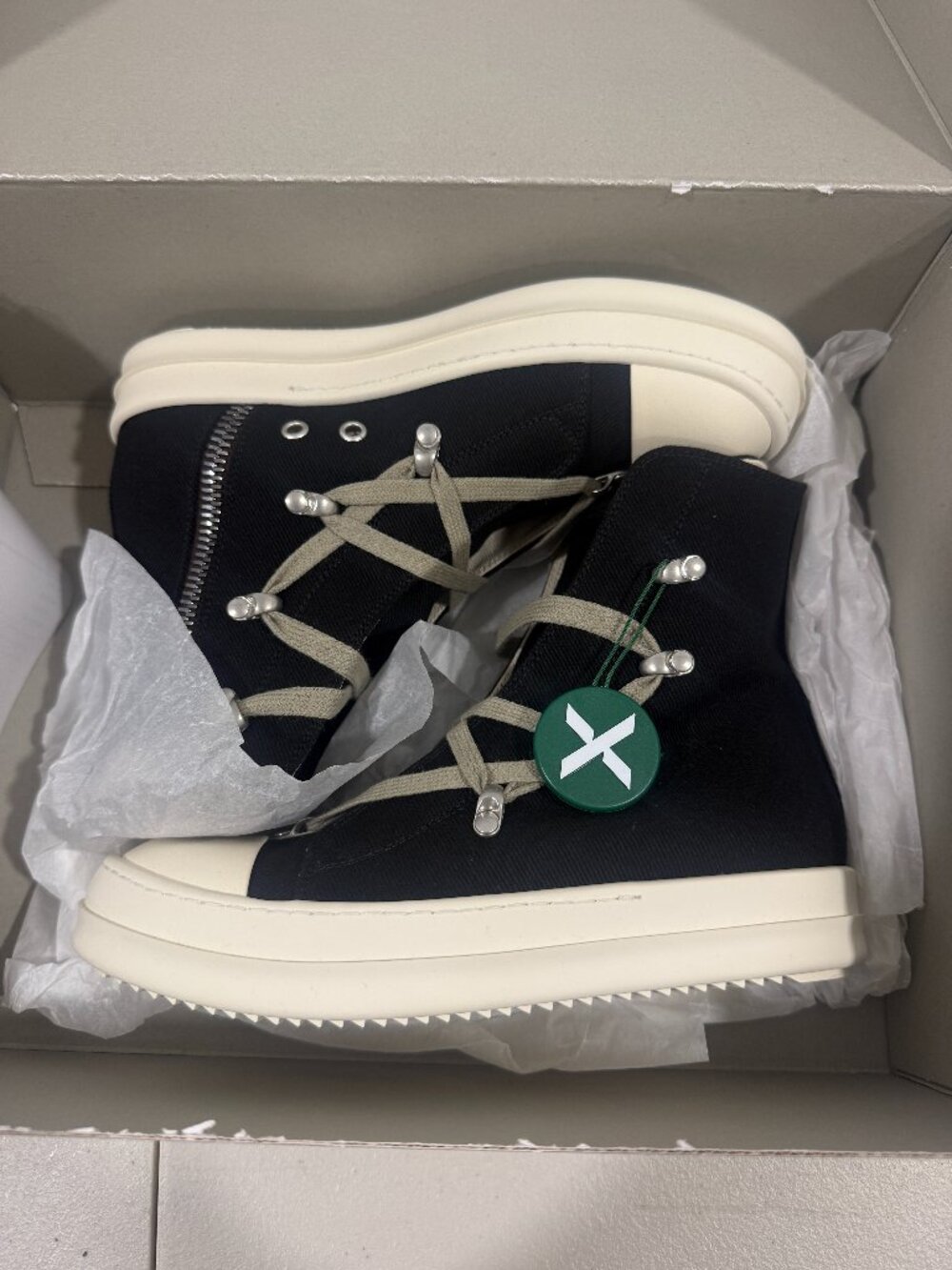 Rick Owens DRKSHDW Strobe Cotton Denim Hexa High NEW